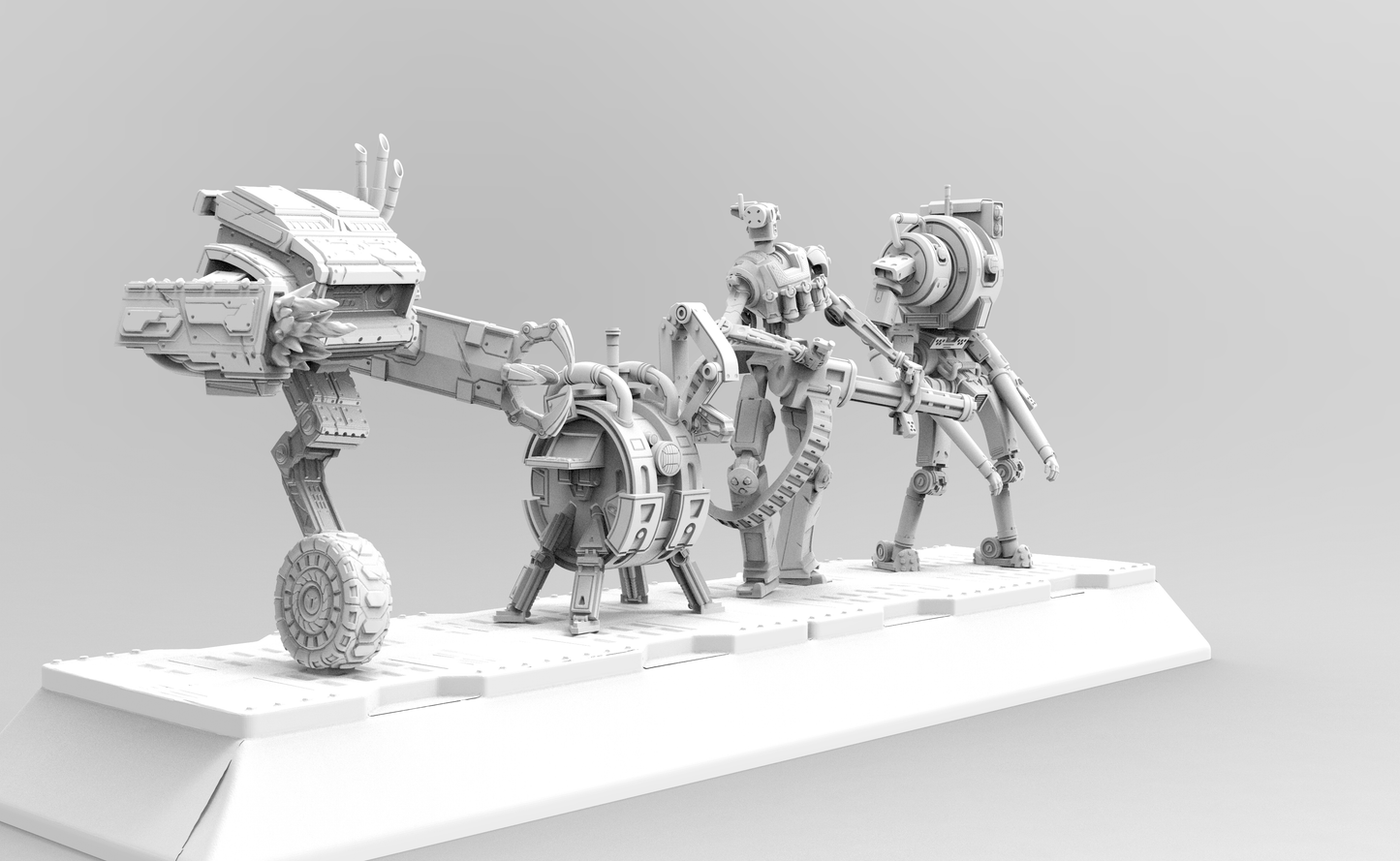 1/35 - 1/6 3D Print Cyberpunk Model Kit Aliens Robots Space Droids (no base) Unpainted