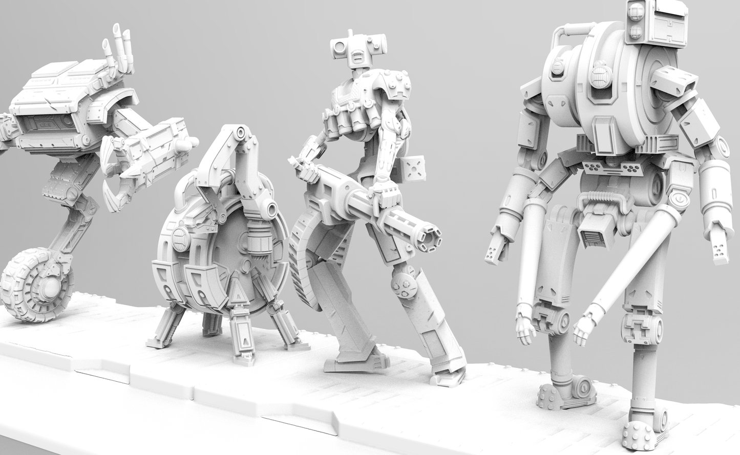 1/35 - 1/6 3D Print Cyberpunk Model Kit Aliens Robots Space Droids (no base) Unpainted