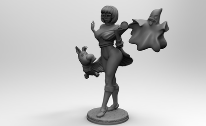 1/35 - 1/6 3D Print Model Kit Fantasy Beautiful Girl Sexy Velma Scooby-Doo Unpainted