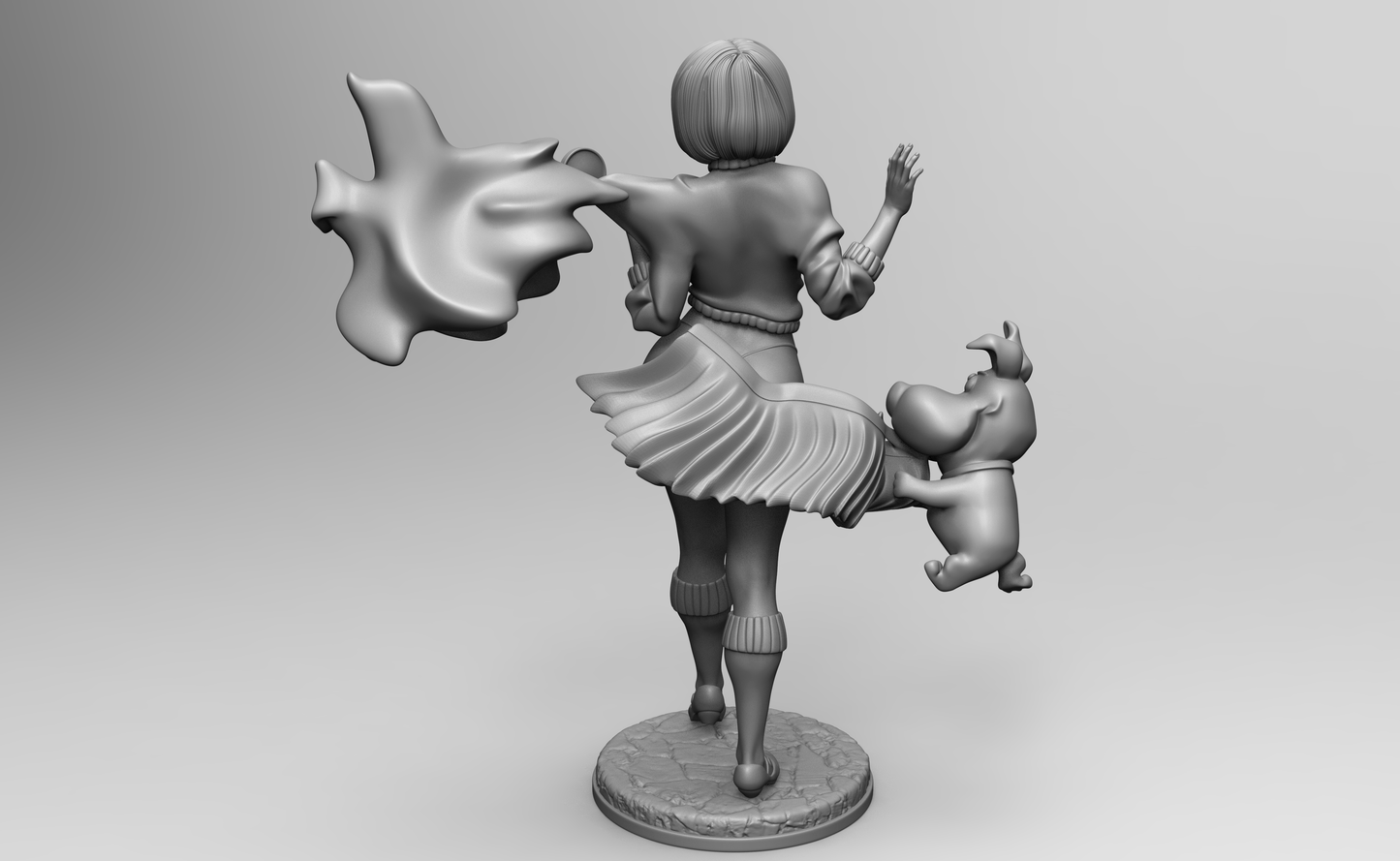 1/35 - 1/6 3D Print Model Kit Fantasy Beautiful Girl Sexy Velma Scooby-Doo Unpainted