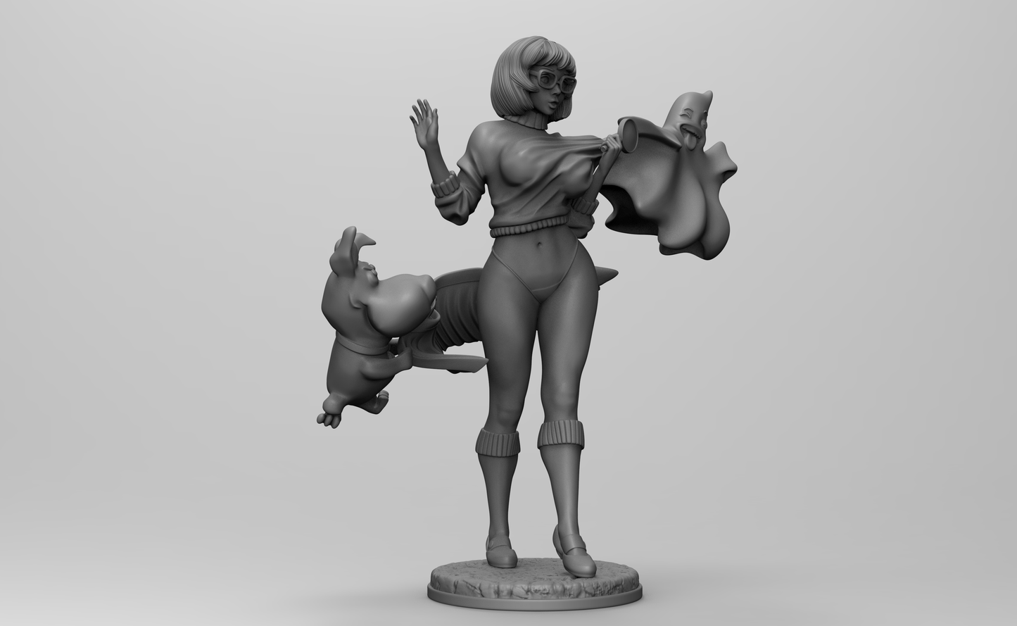 1/35 - 1/6 3D Print Model Kit Fantasy Beautiful Girl Sexy Velma Scooby-Doo Unpainted