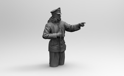 1/16 3D Print Model Kit Winter German Soldier Tank Commander WW2 Unpainted