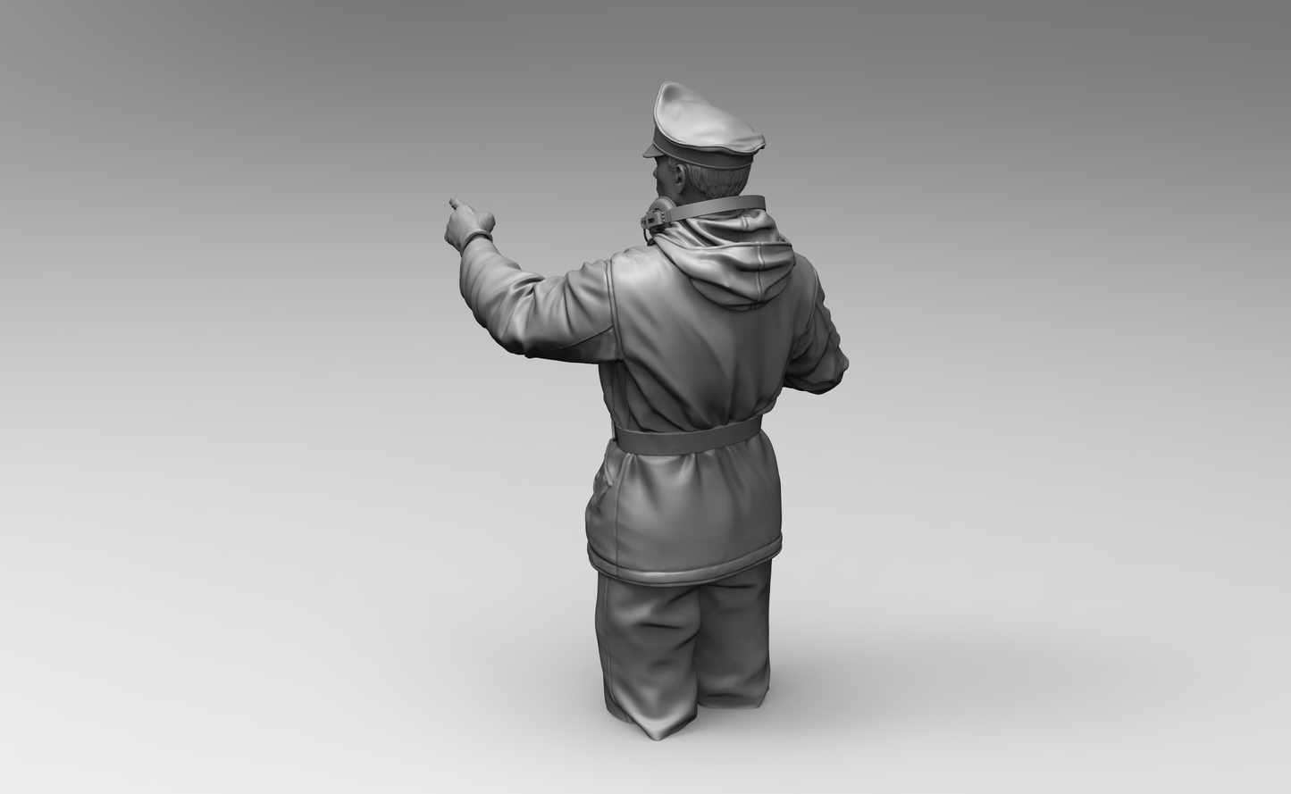 1/16 3D Print Model Kit Winter German Soldier Tank Commander WW2 Unpainted