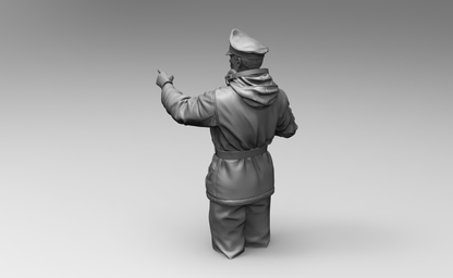 1/16 3D Print Model Kit Winter German Soldier Tank Commander WW2 Unpainted