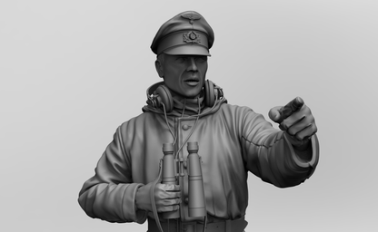 1/16 3D Print Model Kit Winter German Soldier Tank Commander WW2 Unpainted