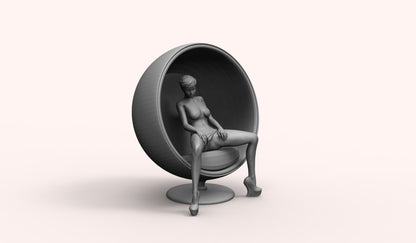 1/35 - 1/6 3D Print Model Kit Modern Nudes Beautiful Girl Unpainted