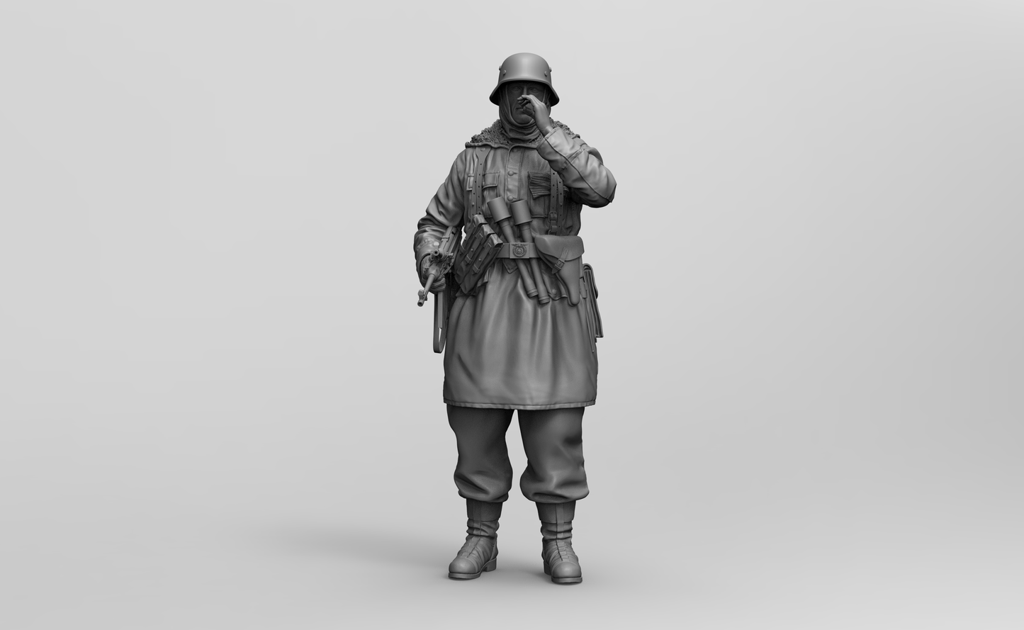 1/16 3D Print Model Kit Winter German Soldier Infantryman WW2 Unpainted