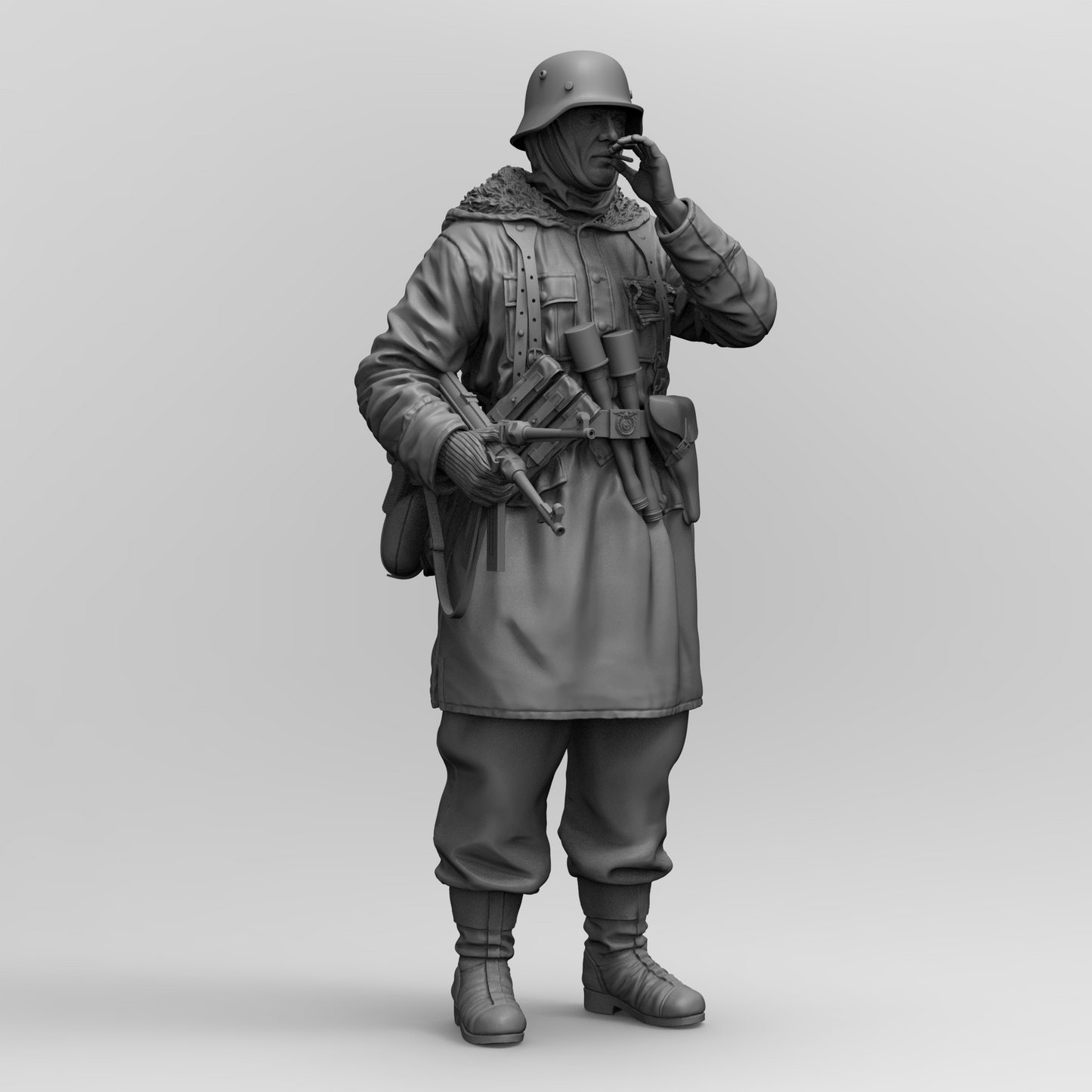 1/16 3D Print Model Kit Winter German Soldier Infantryman WW2 Unpainted