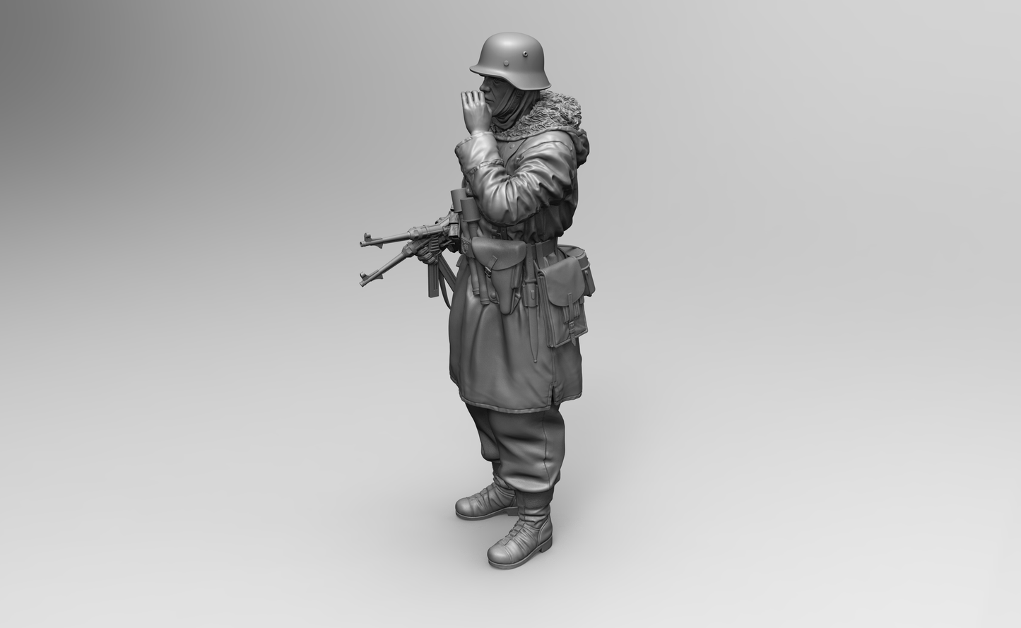 1/16 3D Print Model Kit Winter German Soldier Infantryman WW2 Unpainted