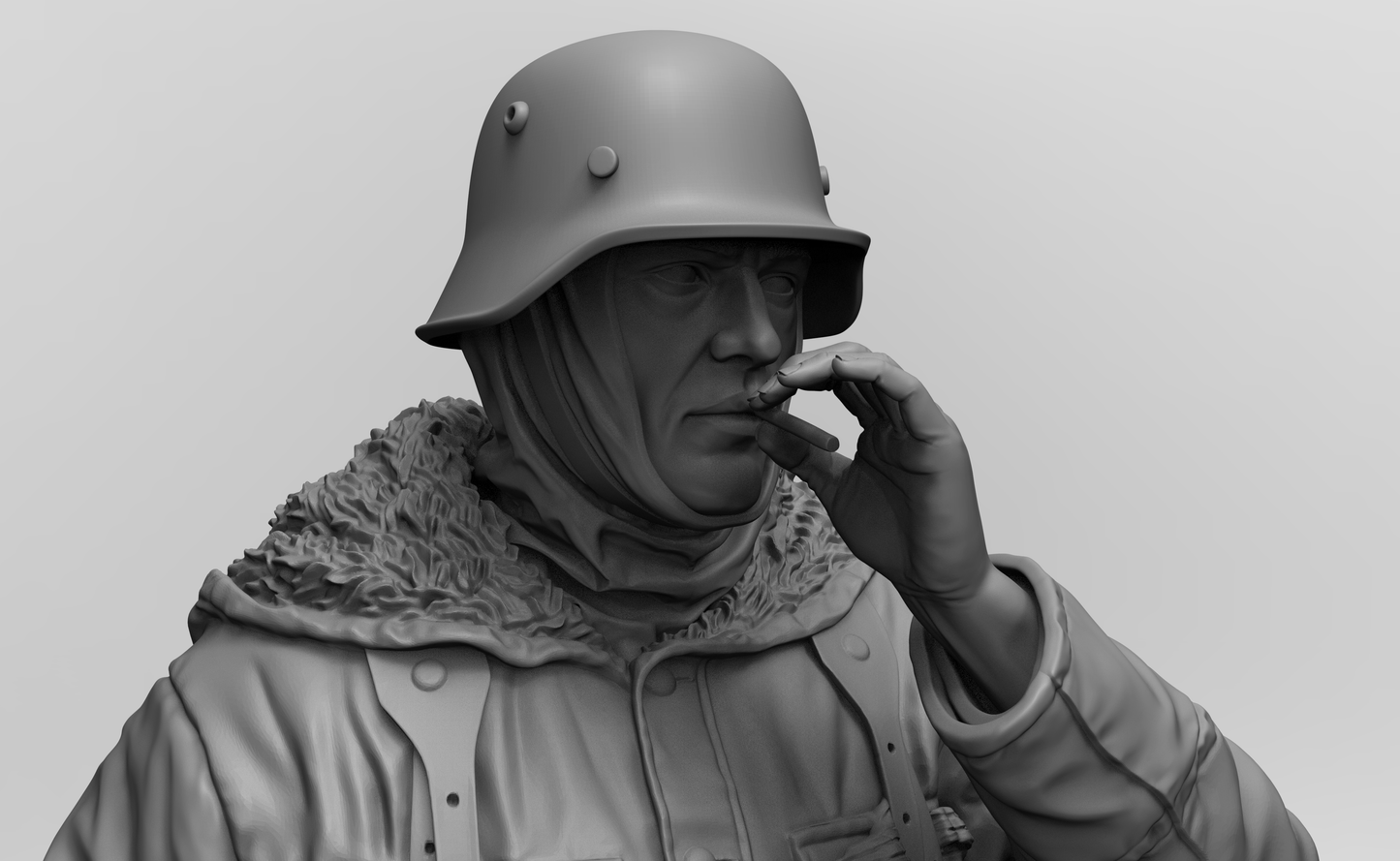 1/16 3D Print Model Kit Winter German Soldier Infantryman WW2 Unpainted