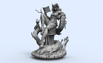 1/24 3D Print Model Kit Fantasy Beautiful Girl Sorceress and Pets Unpainted