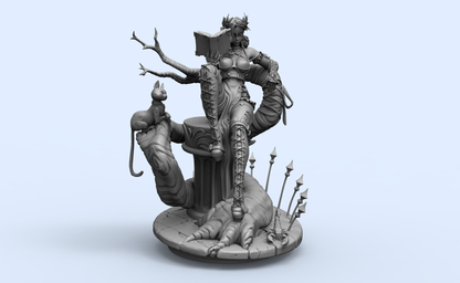 1/24 3D Print Model Kit Fantasy Beautiful Girl Sorceress and Pets Unpainted