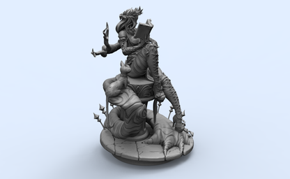 1/24 3D Print Model Kit Fantasy Beautiful Girl Sorceress and Pets Unpainted