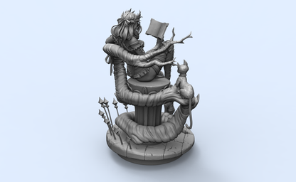 1/24 3D Print Model Kit Fantasy Beautiful Girl Sorceress and Pets Unpainted