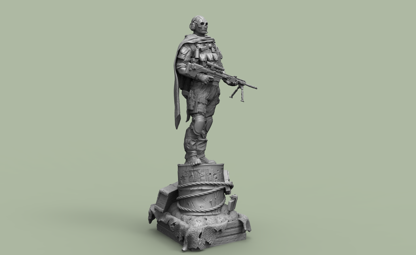 1/18 3D Print Model Kit Post-Apocalyptic Rebel-Mercenary Unpainted