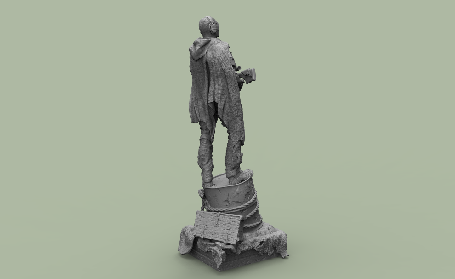 1/18 3D Print Model Kit Post-Apocalyptic Rebel-Mercenary Unpainted