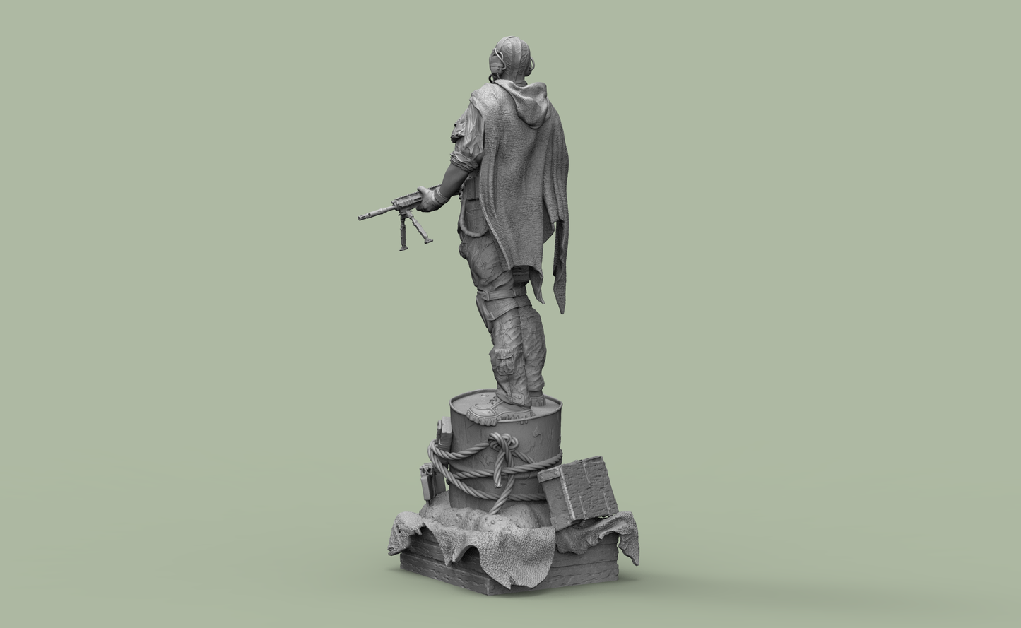 1/18 3D Print Model Kit Post-Apocalyptic Rebel-Mercenary Unpainted