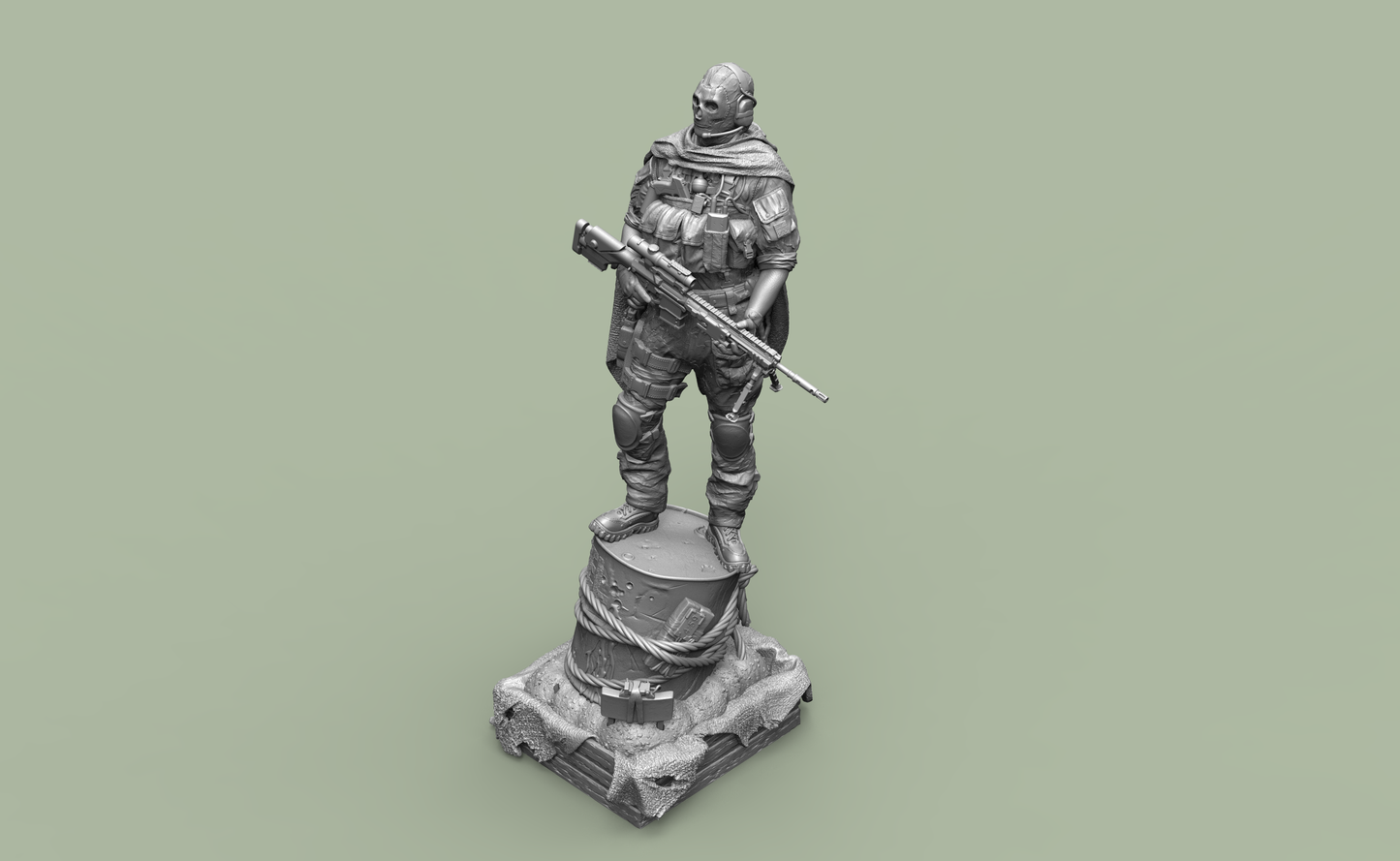 1/18 3D Print Model Kit Post-Apocalyptic Rebel-Mercenary Unpainted