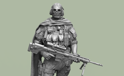 1/18 3D Print Model Kit Post-Apocalyptic Rebel-Mercenary Unpainted