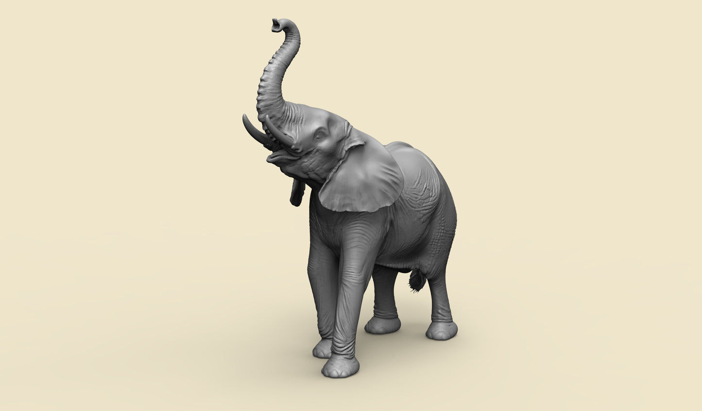 1/35 - 1/6 3D Print Model Kit Animal Zoo Elephant Unpainted