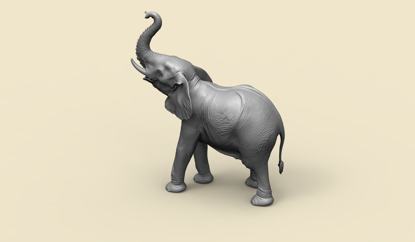 1/35 - 1/6 3D Print Model Kit Animal Zoo Elephant Unpainted
