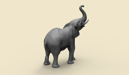 1/35 - 1/6 3D Print Model Kit Animal Zoo Elephant Unpainted