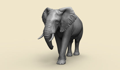 1/35 - 1/6 3D Print Model Kit Animal Zoo Elephant Unpainted