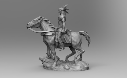 1/35 - 1/6 3D Print Model Kit American Native Indian Wild West Rider Unpainted