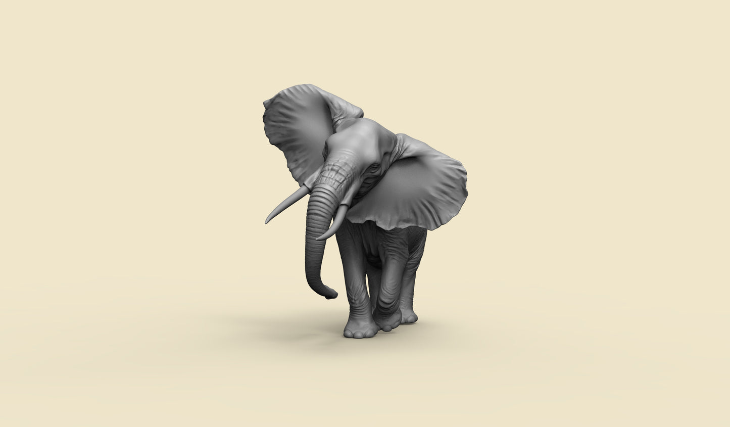1/35 - 1/6 3D Print Model Kit Animal Zoo Elephant Unpainted