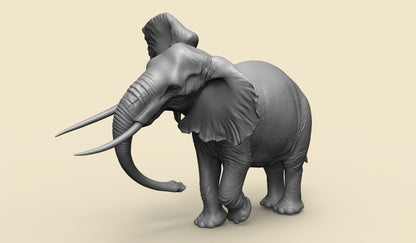 1/35 - 1/6 3D Print Model Kit Animal Zoo Elephant Unpainted