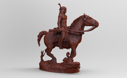 1/35 - 1/6 3D Print Model Kit American Native Indian Wild West Rider Unpainted