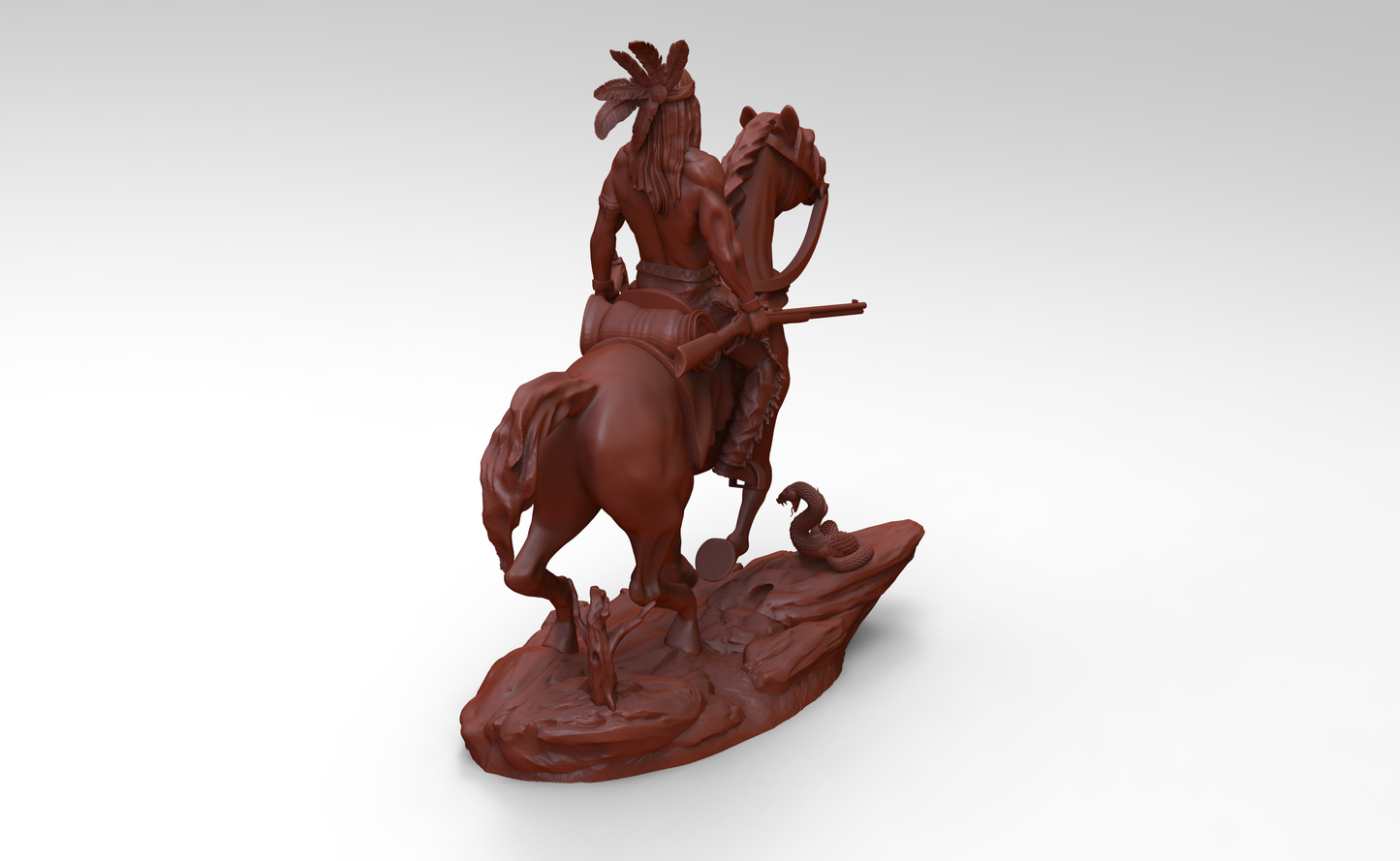 1/35 - 1/6 3D Print Model Kit American Native Indian Wild West Rider Unpainted