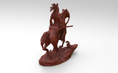 1/35 - 1/6 3D Print Model Kit American Native Indian Wild West Rider Unpainted