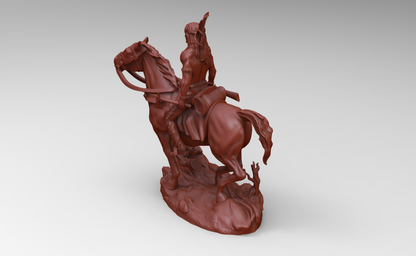 1/35 - 1/6 3D Print Model Kit American Native Indian Wild West Rider Unpainted