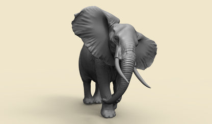 1/35 - 1/6 3D Print Model Kit Animal Zoo Elephant Unpainted