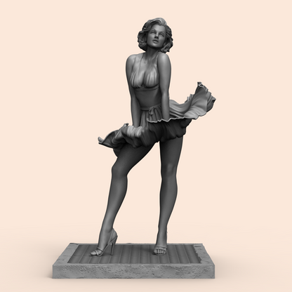 1/35 - 1/6 3D Print Model Kit Beautiful Girl Marilyn Pin Up Unpainted