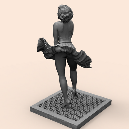 1/35 - 1/6 3D Print Model Kit Beautiful Girl Marilyn Pin Up Unpainted