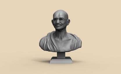 1/20 - 1/6 BUST 3D Print Model Kit Gandhi Unpainted