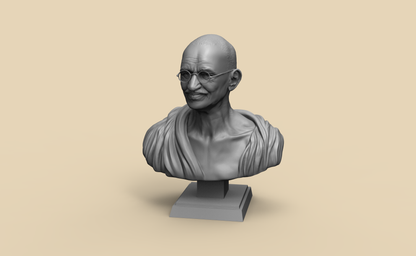 1/20 - 1/6 BUST 3D Print Model Kit Gandhi Unpainted