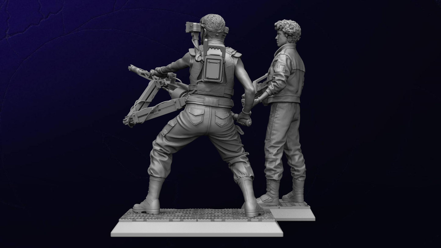 1/35 - 1/12 3D Print Model Kit Alien Beautiful Girls Space Soldiers Unpainted