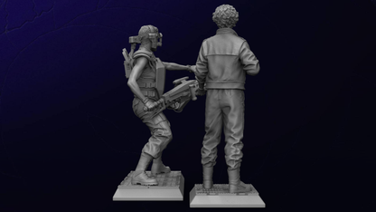 1/35 - 1/12 3D Print Model Kit Alien Beautiful Girls Space Soldiers Unpainted