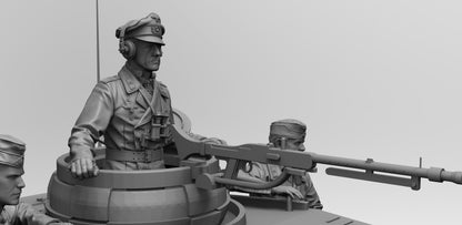 1/35 - 1/16 5pcs Model Kit German Tankers Panzer 4 Crew (with tank) Soldiers WW2 Unpainted