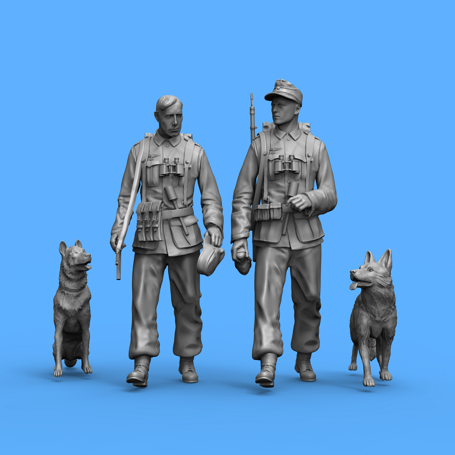 1/16 2pcs 3D Print Model Kit German Soldiers Infantry WW2 Unpainted