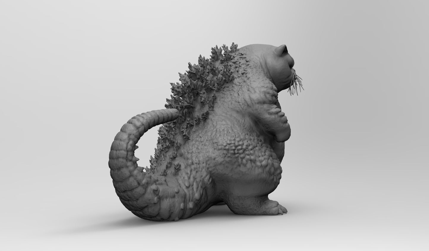 60mm - 220mm 3D Print Model Kit Animal Zoo Catzilla Katzilla Unpainted