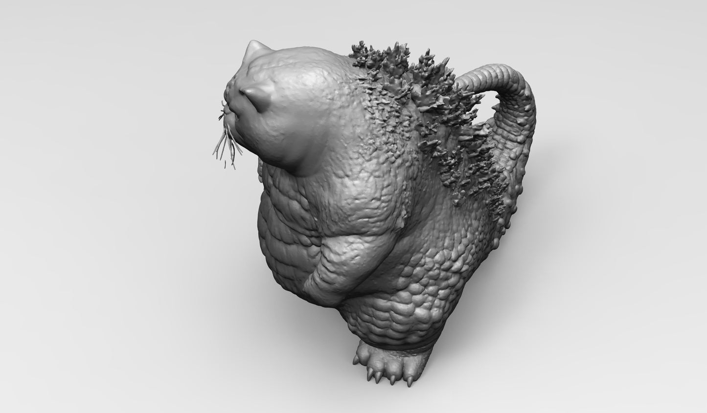 60mm - 220mm 3D Print Model Kit Animal Zoo Catzilla Katzilla Unpainted