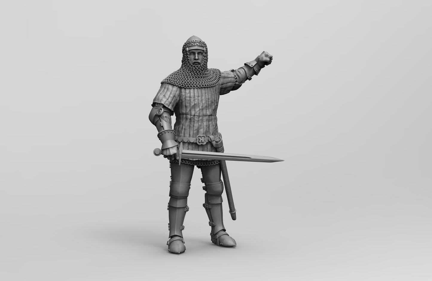 1/35 - 1/16 9pcs 3D Print Model Kit European Medieval Knights Unpainted