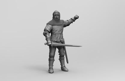 1/35 - 1/16 9pcs 3D Print Model Kit European Medieval Knights Unpainted