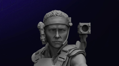 1/35 - 1/12 3D Print Model Kit Alien Beautiful Girls Space Soldiers Unpainted