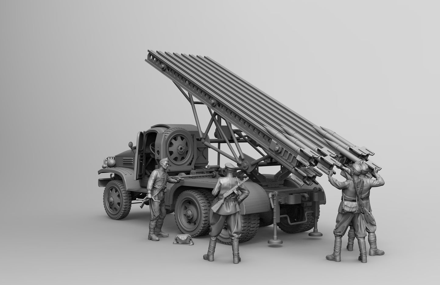 1/35 - 1/16 5pcs 3D Print Model Kit Soviet Soldiers with Artillery Gun WW2 Unpainted