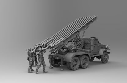 1/35 - 1/16 5pcs 3D Print Model Kit Soviet Soldiers with Artillery Gun WW2 Unpainted